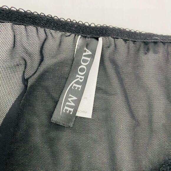 Adore Me Black Sheer Lace Hipster Lace Up Hip Detail Plus Size 3XL - Picture 3 of 8